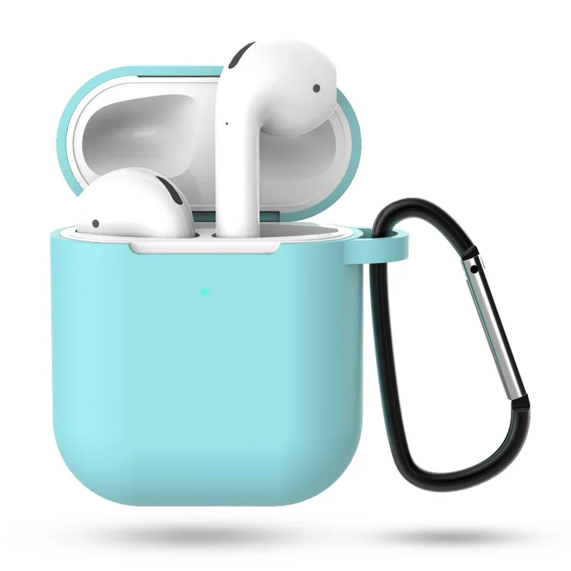 Mint Чехол для наушников Apple AirPods 2 чехол силиконовый чехол беспроводные Bluetooth наушники Air Pods 2 Чехол защитный чехол для AirPods чехол - Цвет: Mint