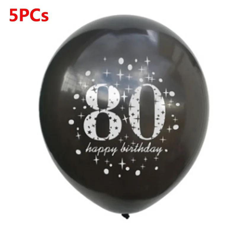 5PCS balloon Воздушный шар на день рождения 30, 40, 50, 60, 70, 80 лет, украшение на день рождения, шар на день рождения, номер 50, золотой, черный, на день рождения, S2XZ - Цвет: 5PCS balloon