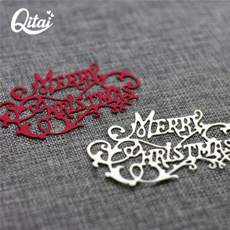 Qjing 1 шт. штамповки художественные слова металлические режущие штампы Merry christmas party