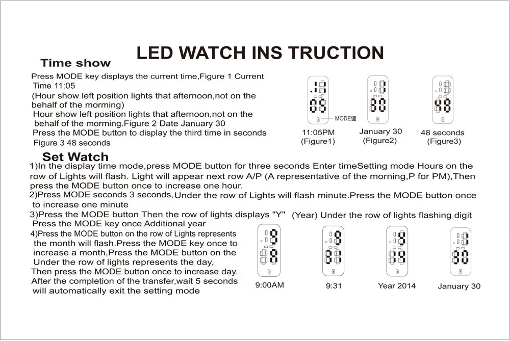Модные мужские часы цифровые светодиодные с будильником и датой