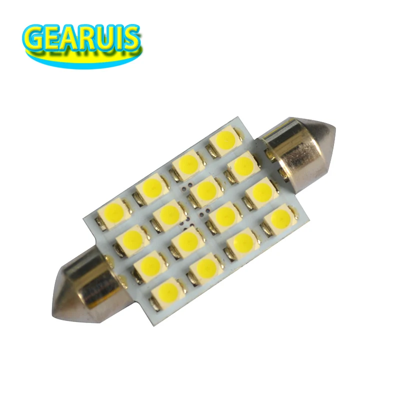 100 шт. 24 В СВЕТОДИОДНЫЙ грузовик C5W 31 36 39 41 мм Festoon 16 SMD 1210 3528 Светодиодный светильник