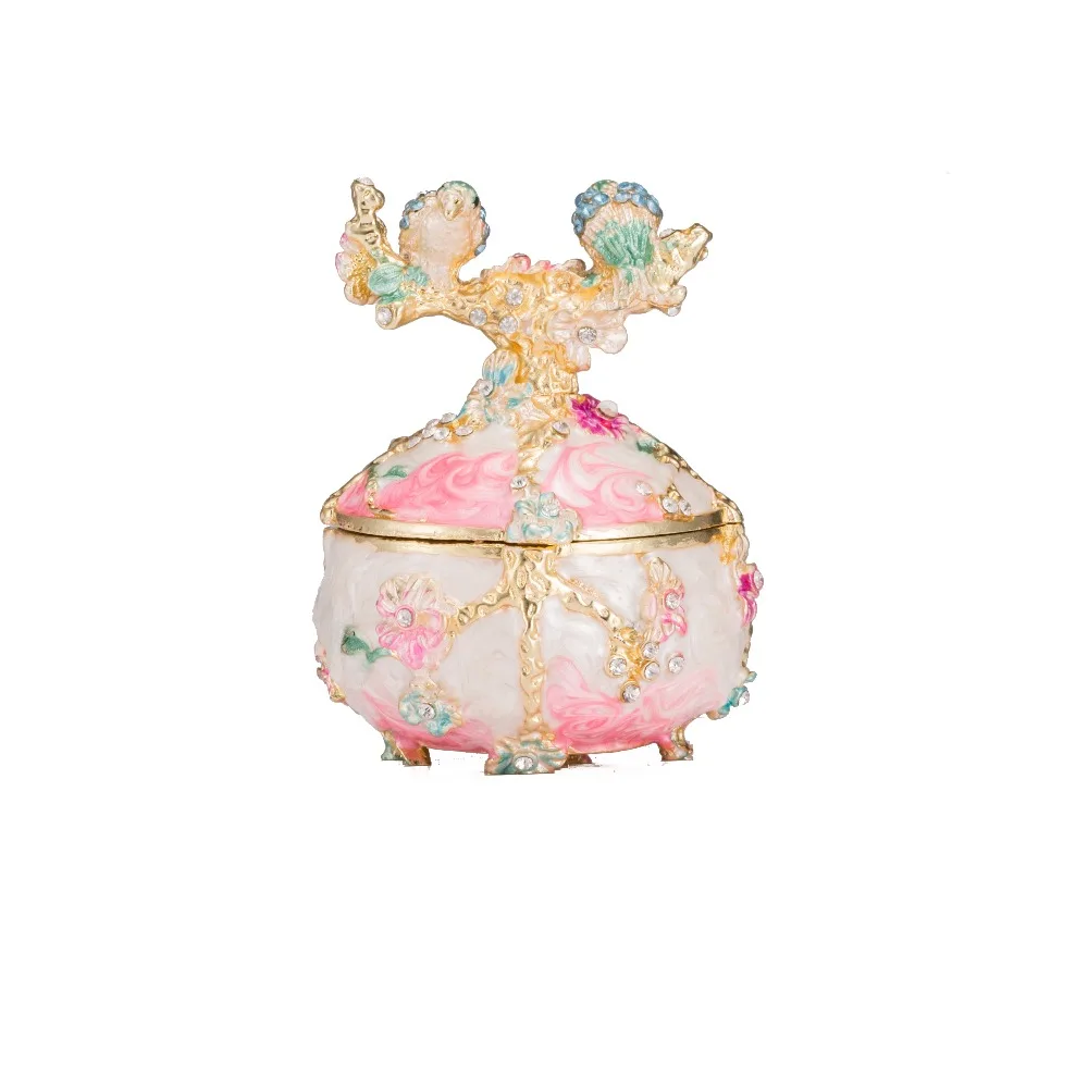 

FLETCHER Brand Beautiful Pink with Cute Birds Style for Trinket Jewelry Box