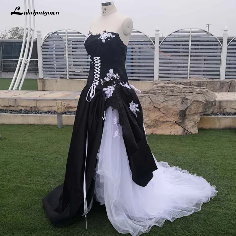 Винтажное свадебное платье белое черное фатиновое для невесты robe de mariee | Свадьбы