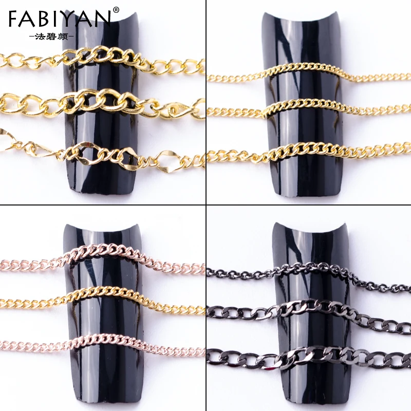 Колесная цепь для дизайна ногтей металлическое полое украшение полосатая линия