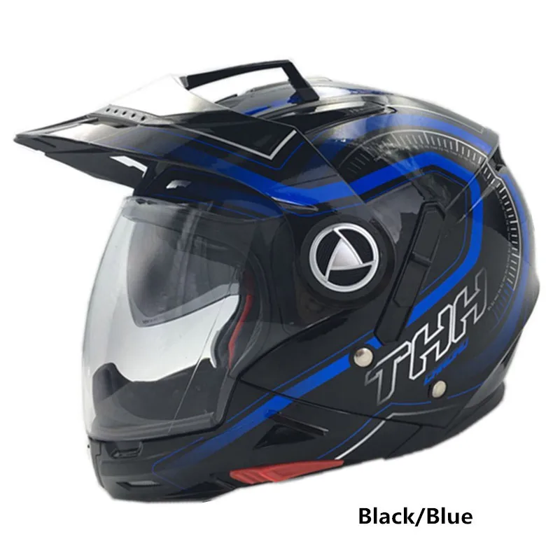 Многофункциональный мотоциклетный шлем THH TS45 с двойными линзами для KTM оранжевый
