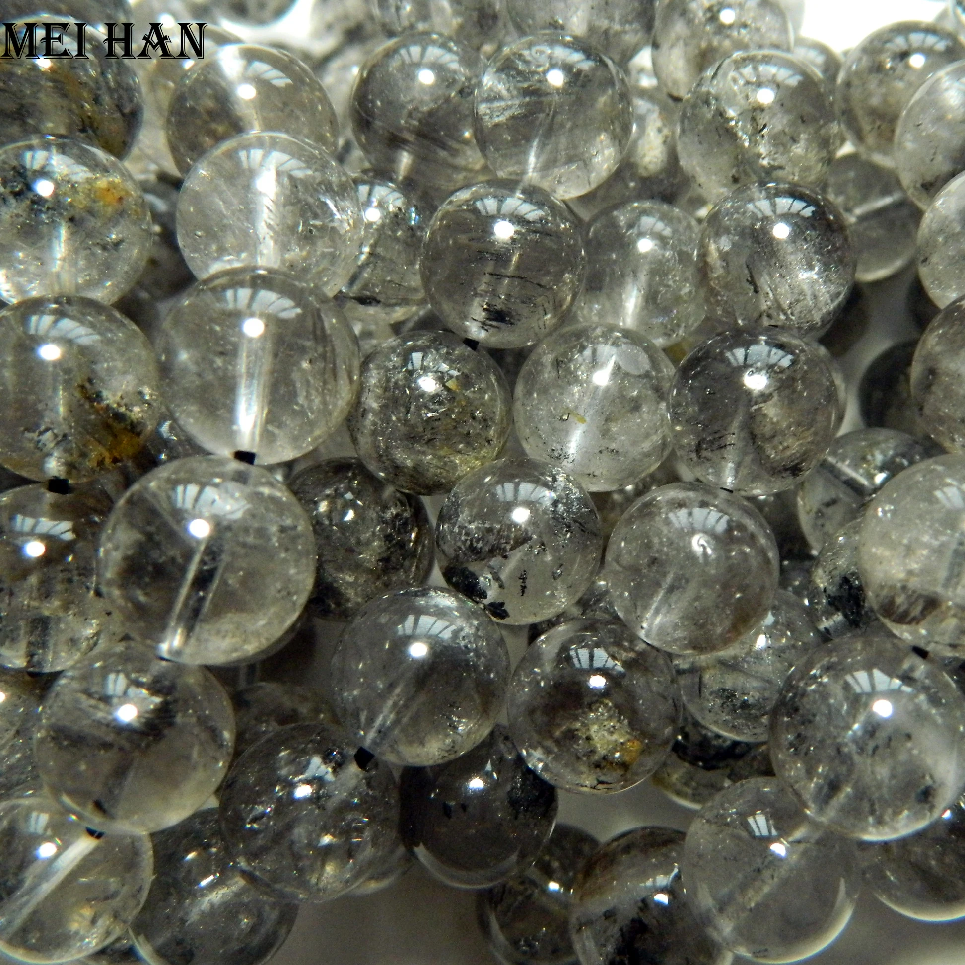 Meihan Free shipping (17beads/set/42g) natural 12-12.8mm the Himalaya energy quartz round beads for jewelry making design | Украшения и