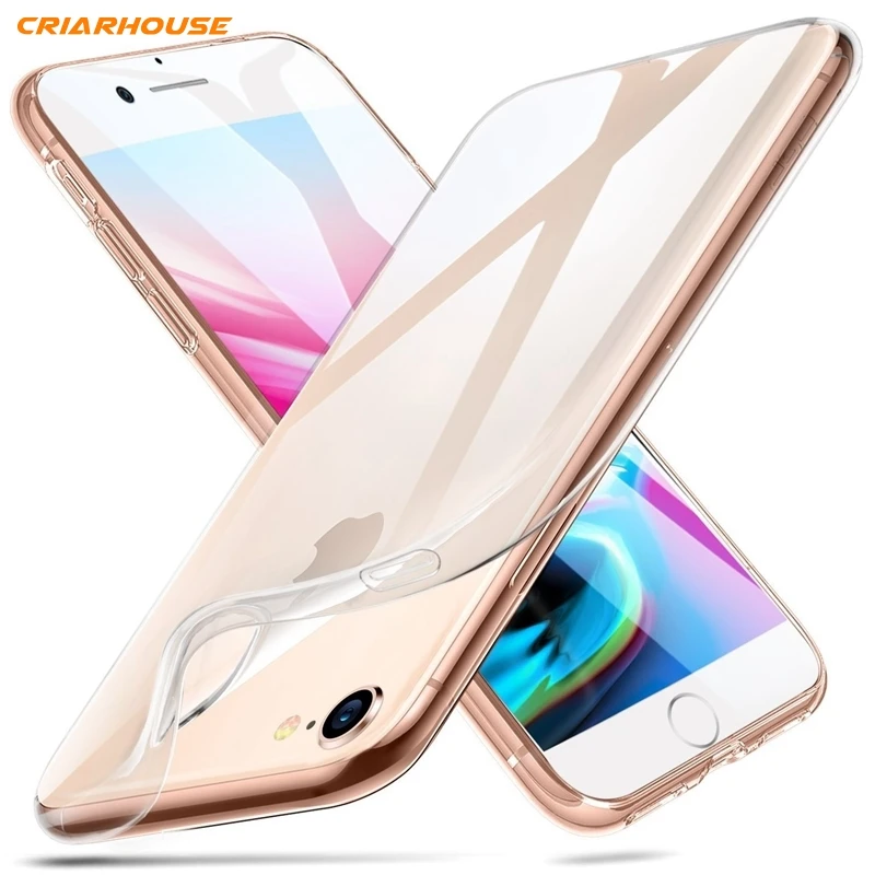 Прозрачный чехол для телефона Apple iPhone 11 12 Pro Max 5 5s 6 6s 7 8 XS X Plus SE прозрачный мягкий из