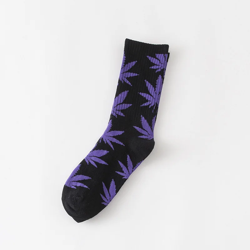 heizi 1 pair Men's Fashion Business Weed Hemp Cotton Socks Street Fashion Skateboard Couple Girls Harajuku Trend Socks Give Men a Gift - Цвет: heizi