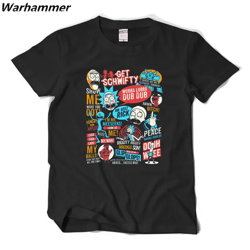 Футболка Warhammer Rick and marty новинка 2017 хлопковая 3D футболка в стиле аниме с круглым