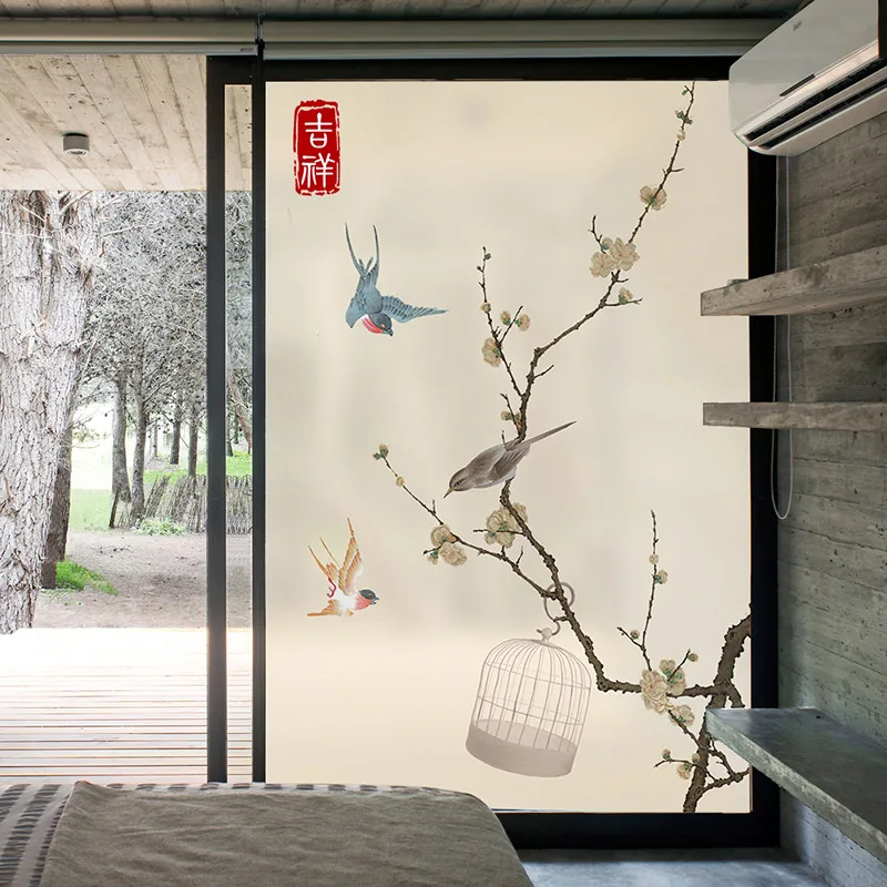 

Glass stickers matte film decorative electrostatic film sliding door glass door opaque windows window paper flowers