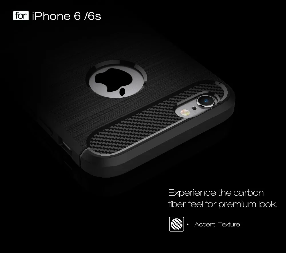 XBON Ultra thin TPU Siliconen Case for iPhone 6 6s shock proof Carbon Fiber cover case voor plus |