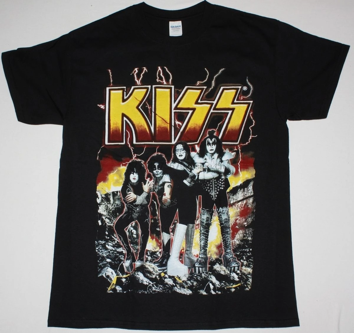 Черная футболка KISS BAND DESTROYER HARD N HEAVY GLAM ROCK PETER CRISS ACE FREHLEY |