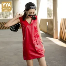 Однотонное Сексуальное Женское Платье из натуральной овечьей