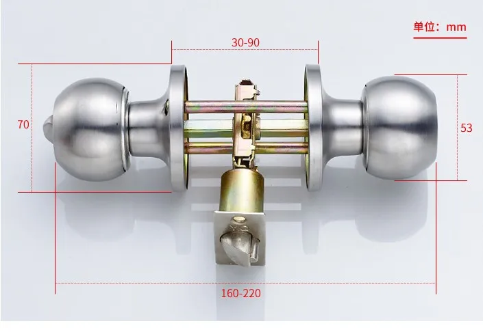 Круглая ручка для дверей дверные ручки замок из нержавеющей стали дверной с