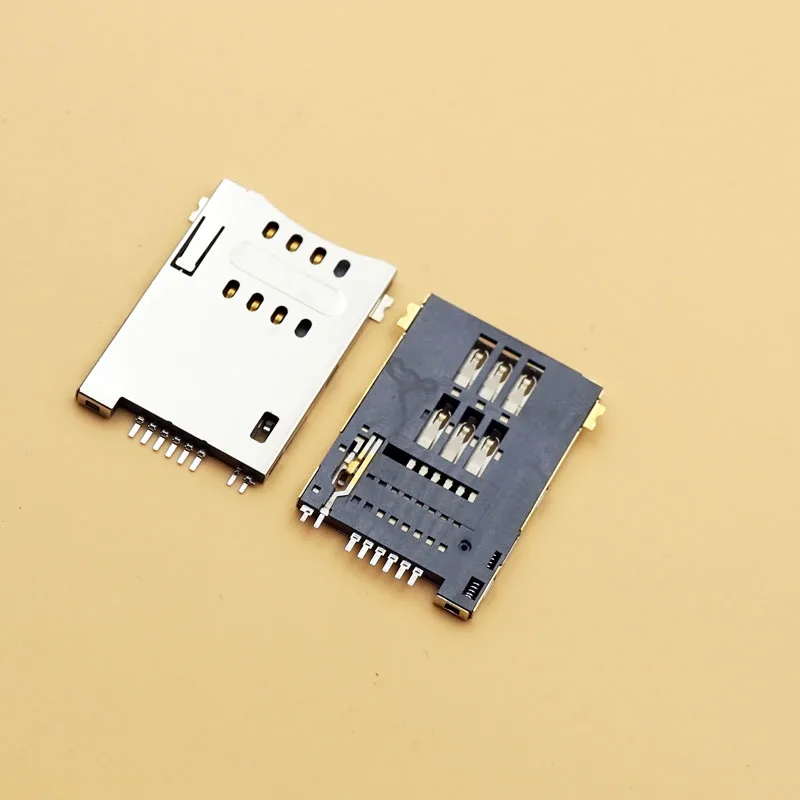 100 шт. MUP-C720 6 + 2 контакта sim-карты разъемы для слотов 8p 8pin само Push SIM разъем без
