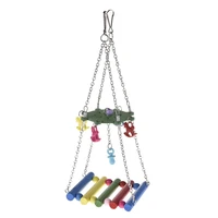bird colorful swing perch toy wood climb ladder hammock for budgie lovebirds parrot parakeet