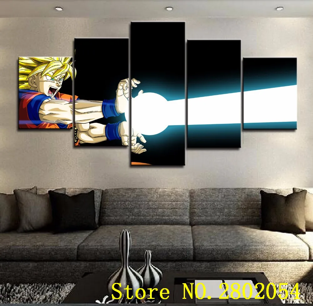 AtFipan 5 Piece Wall Art Modern Painting Dragon Ball Oil Cuadros Decoracion Canvas Modular Picture For Living Room | Дом и сад