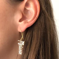 personalized name earrings ladies stainless steel custom letters pierced earrings christmas gift birthday gift