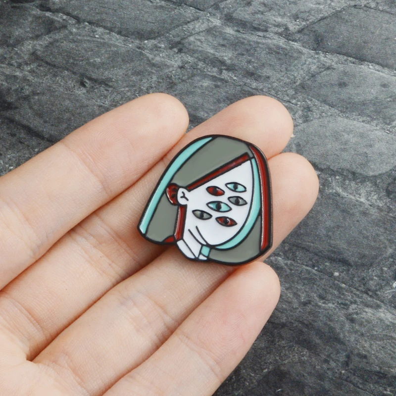 

Modern Abstract Art Picasso Style Halloween Multiple Eyeball Fack Enamel Pins Badge Brooches Clothing Jewelry Accessories