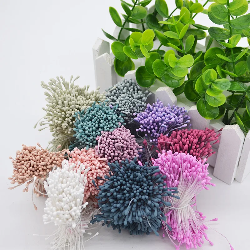 400 шт./лот многоцветный Мини DIY жемчужный цветок Двойные головки Stamen ремесло торты