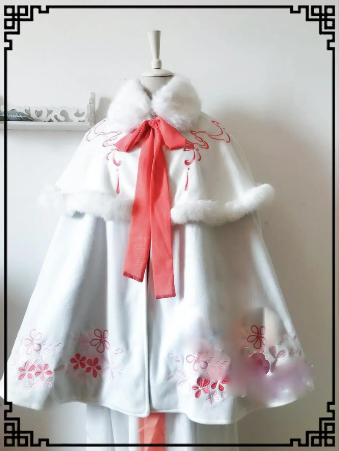 Много дизайнов Цзян ван III вышивка все группы меховая накидка зимний теплый милый