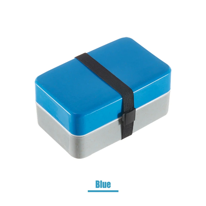 Blue MICCK здоровый материал Ланч-бокс двойной слой Bento box с миской для супа портативный Термоизолированный контейнер для еды Microwavable - Цвет: Blue