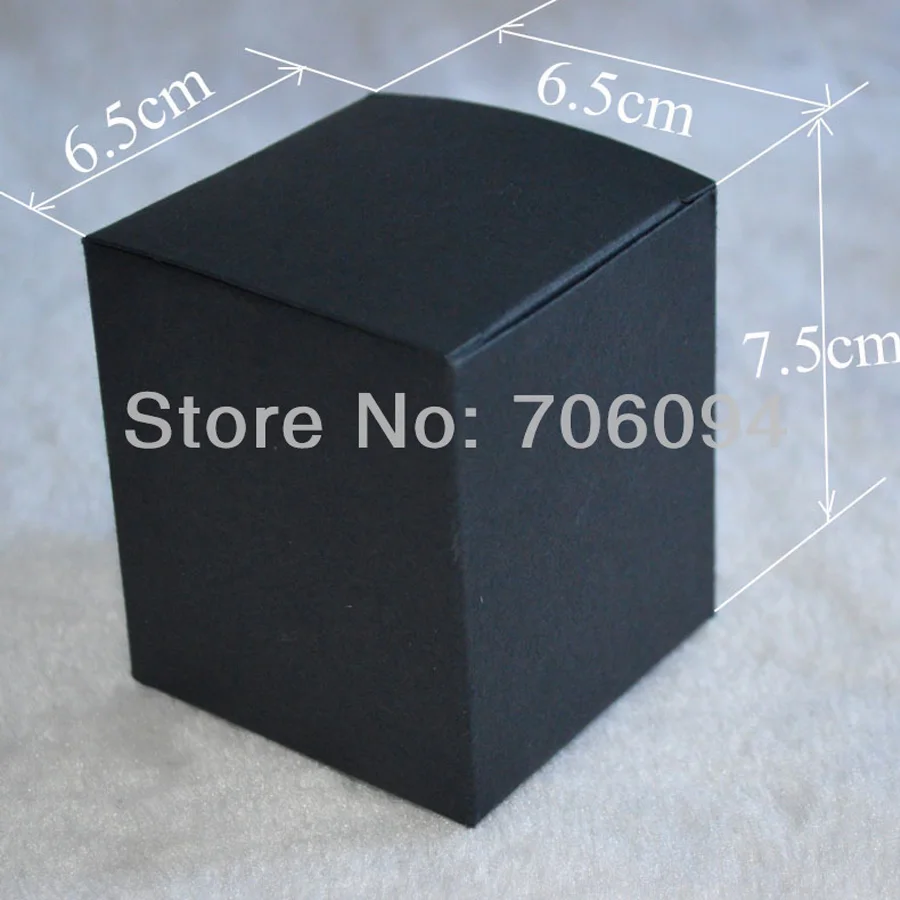 

6,5*6,5*7,5 см, 100 шт./лот, Черная бумажная коробка для косметики/ювелирных изделий, черные подарочные коробки ручной работы, коробка для эфирного масла, логотип коробки на заказ
