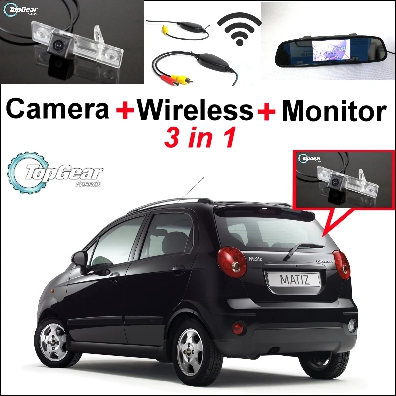Камера заднего вида 3 в 1 Wi-Fi + беспроводной приемник монитор зеркала парковочная