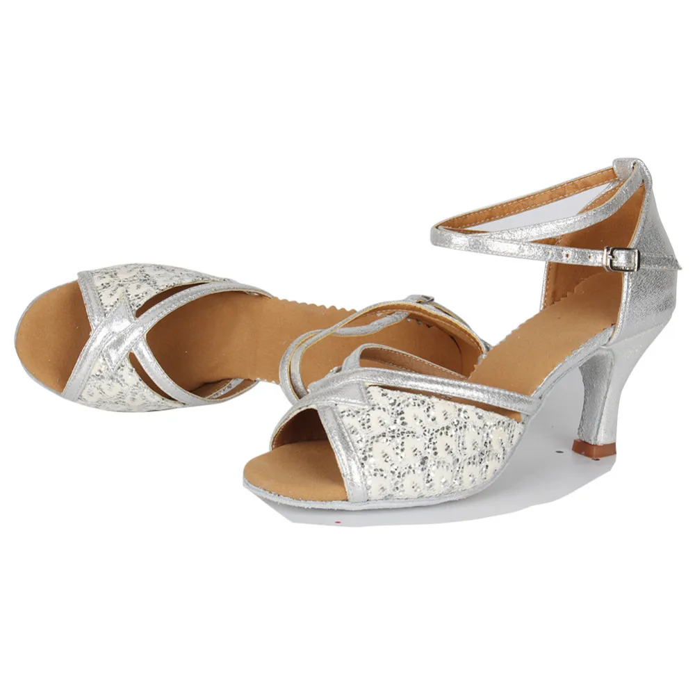 Ballroom New Professional Modern Latin Dance Shoes for Women/Girls/Ladies Tango&Salsa High Heeled  Indoor Dancing Sequine