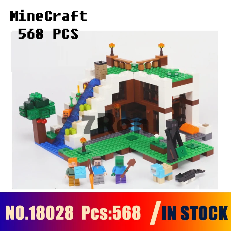 Совместимость с MineCraft 21134 модели Строительство игрушки 568 18028 шт. водопад хижина