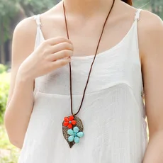 Китайские украшения этническое винтажное ожерелье тайские из натурального