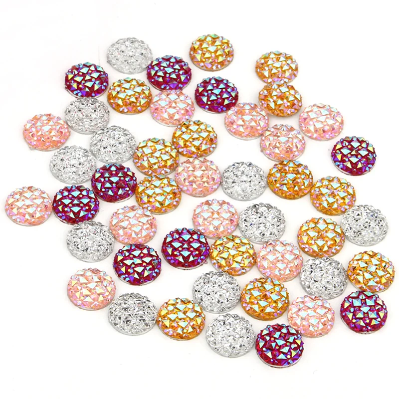 50 шт./лот Кабошон из смолы мини AB Стразы звезды с плоским основанием украшения