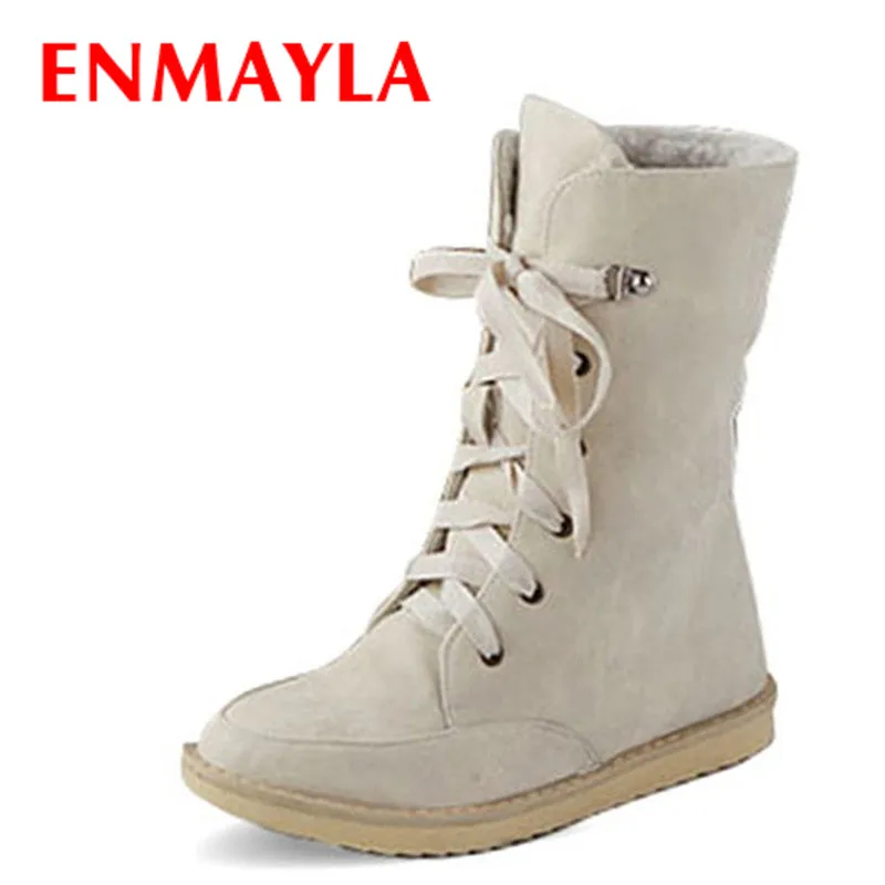 ENMAYLA/модные женские ботинки на плоской подошве пикантная женская обувь зимние