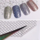 12 узоров большой лист голограмма 3D стикер для ногтей Золотой Серебряный лазер Auroras линия для ногтей клейкая голограмма наклейки для ногтей