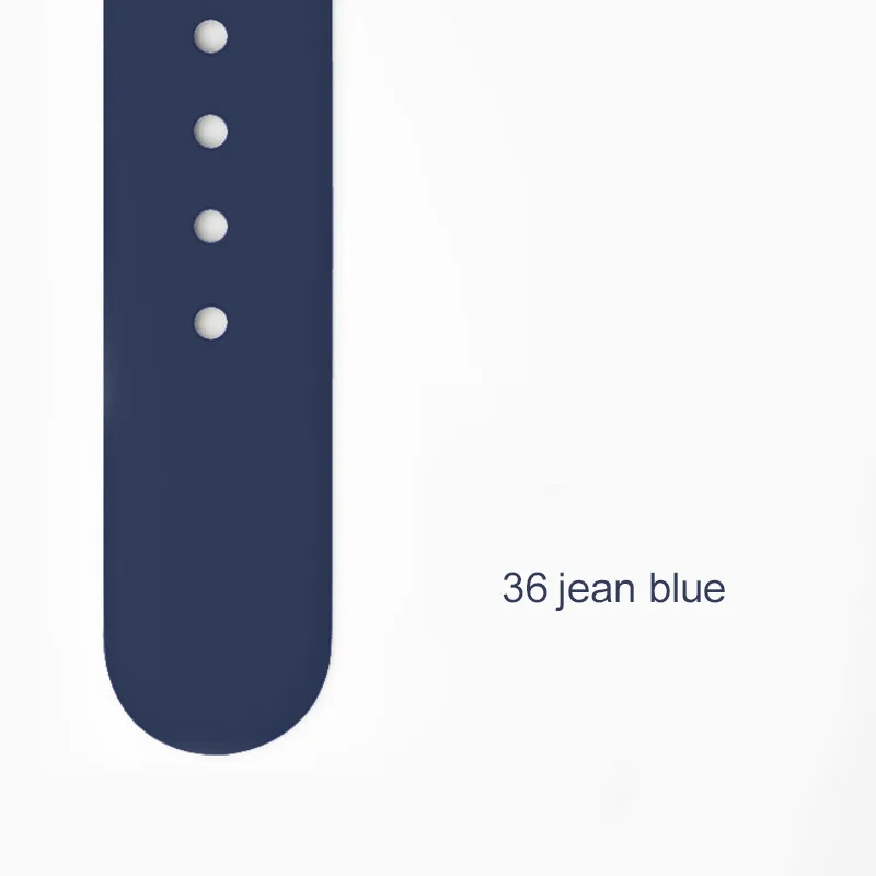 jean blue Мягкий силиконовый замена спортивный ремешок для наручных часов Apple Watch, версия 1, 2, 3, 42 мм, 38 мм, браслет на запястье, ремешок для smart watch 40 мм 44 ремень - Цвет ремешка: jean blue