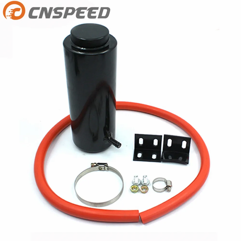 CNSPEED-tanque cilíndrico para radiador de 800 Ml, depósito Universal de almacenamiento de líquido refrigerante, color negro y plateado, YC101142