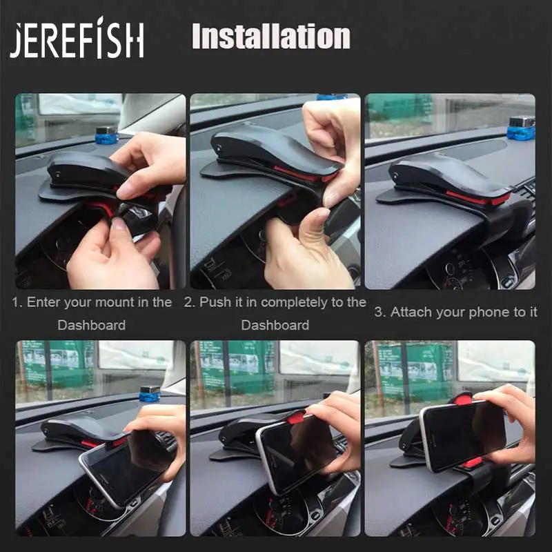 JEREFISH нескользящий Автомобильный держатель для телефона с вращением на 360