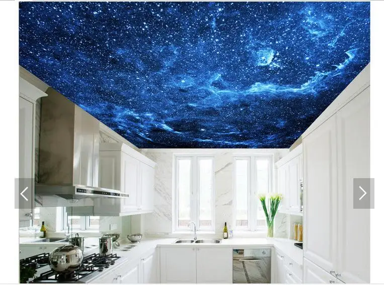 3d фотообои потолочные Настенные Фрески небесно голубого цвета с изображением