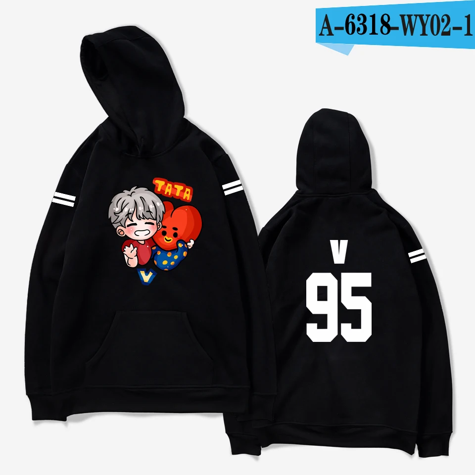 aikooki hoodies women Bangtan Boys Kpop idol Hoodies Sweatshirts Autumn Streetwear Fans Hoodies Cap Casual Clothes Plus Size - Цвет: black