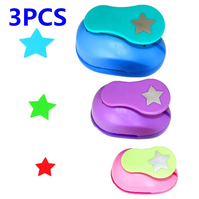 Lucky star set 3 шт./компл. круглый фигуры для творчества набор пробойников дети ручной DIY Пробойники ошибка де записки дырокол для кругов - Цвет: Lucky star set