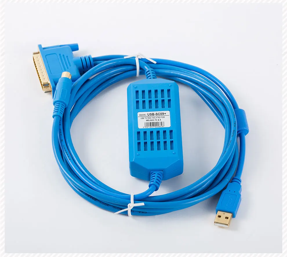 USB-SC09+ встроенный чип Программирование изоляции кабель подходит для Mitsubishi FX и серии PLC скачать кабель
