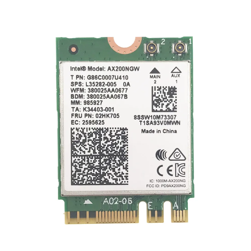 С антеннами GIGABYTE WB867D + беспроводная Intel Wi-Fi AX200 Bluetooth 5 0 802. 11ax/ac Wifi NGFF карта 9260NGW |