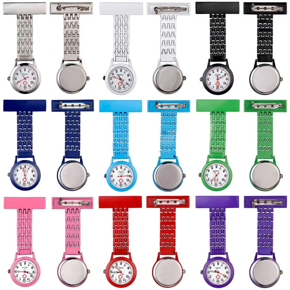 

Stylish Metal Clip-on Pocket Quartz Analog Brooch Medical Nurse Fob Watch Gift