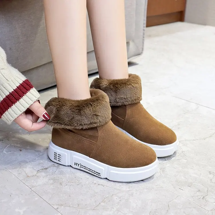 Зимние ботинки 2018 классические замшевые женские зимние теплые плюшевые меховые
