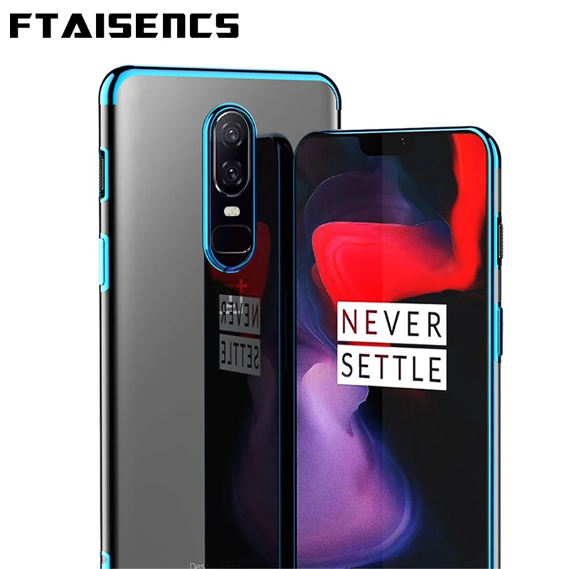 Прозрачный дизайн чехол для телефона Oneplus 6 роскошный бизнес ТПУ амортизация
