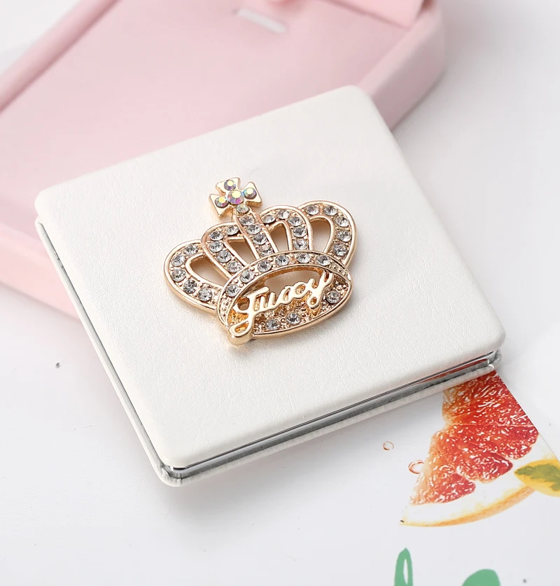 Компактное косметическое мини зеркало из искусственной кожи компактное для украшения красоты подарок