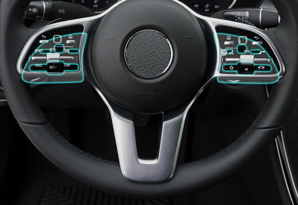 Для Mercedes Benz A Class W177 V177 A180 A200 C E Class W205 W213 наклейка на руль для автомобиля мембранная защитная пленка