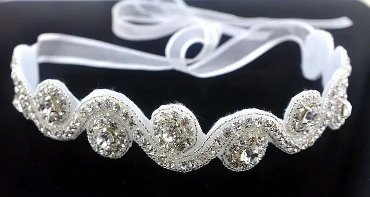 Модный свадебный белый ободок для волос головной убор Свадебная лента тиара