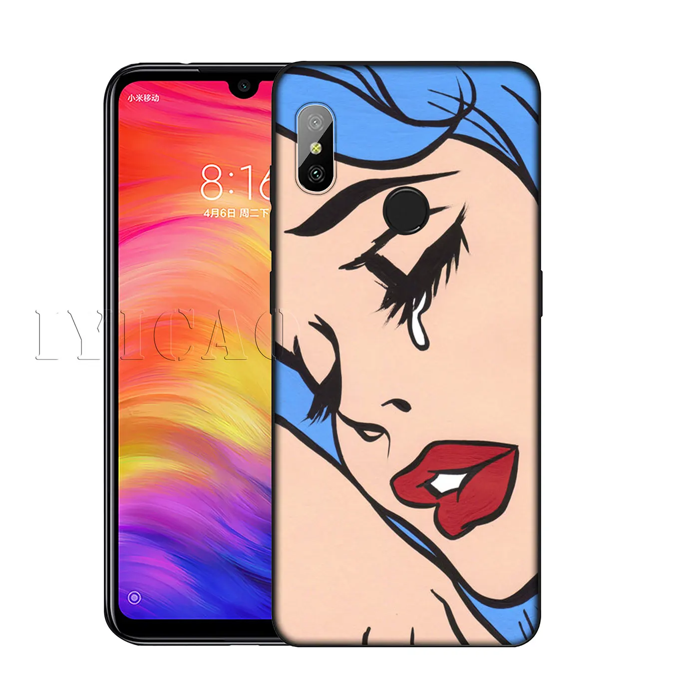 IYICAO Vintage Pop Art Crying Girl Sad Soft Phone Case for Xiaomi Mi 10 9 9T CC9 CC9E 8 SE A3 Pro A1 A2 Lite 6 pocophone f1 |