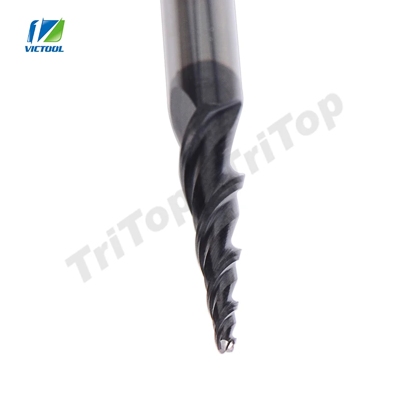 5 шт./лот R0.5 * D4 20 50L 2F HRC55 длинная Флейта с карбидом вольфрама коническая конусная